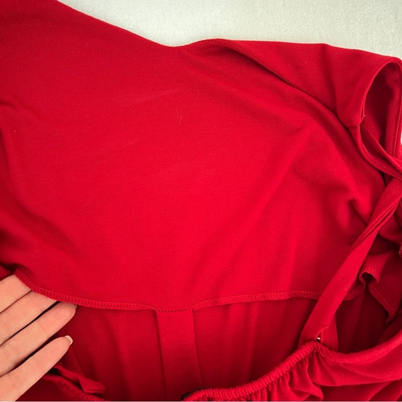 Lildy Red Maxi Spaghetti Strap Dress L/XL Tie Waist Dress - Picture 6 of 11